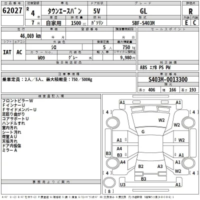 Toyota TOWN ACE VAN  с аукциона в Японии