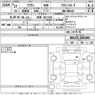 Toyota CROWN  с аукциона в Японии