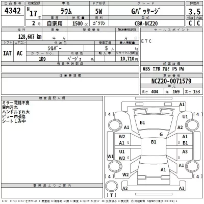 Toyota RAUM  с аукциона в Японии