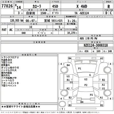 Toyota COROLLA  с аукциона в Японии