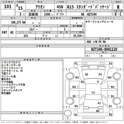 Toyota ALLION  с аукциона в Японии