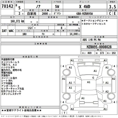 Toyota NOAH  с аукциона в Японии