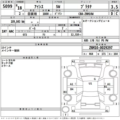 Toyota ISIS  с аукциона в Японии