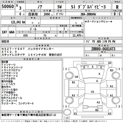 Toyota NOAH  с аукциона в Японии