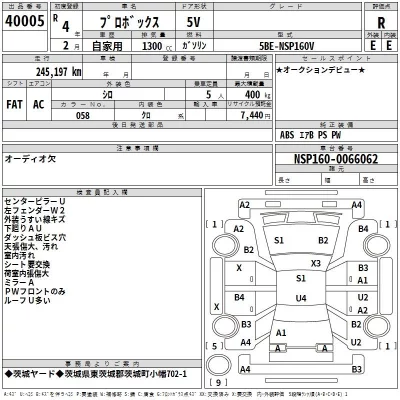 Toyota PROBOX  с аукциона в Японии
