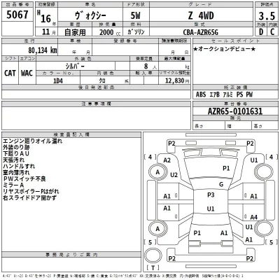Toyota VOXY  с аукциона в Японии