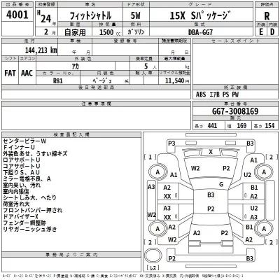 Honda FIT SHUTTLE  с аукциона в Японии