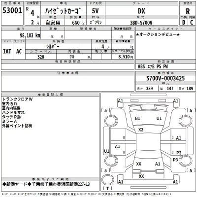 Daihatsu HIJET VAN  с аукциона в Японии