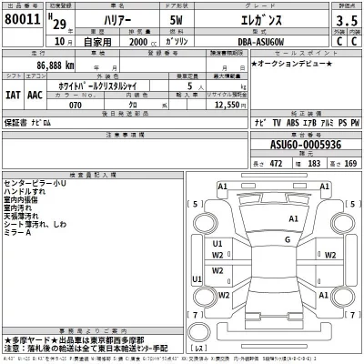 Toyota HARRIER  с аукциона в Японии