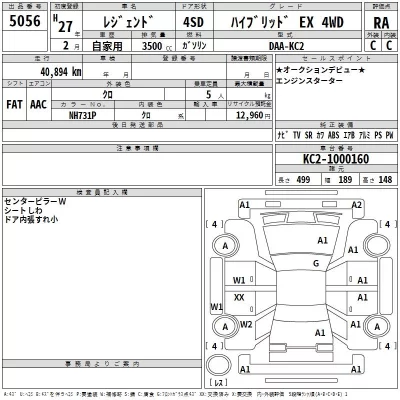 Honda LEGEND  с аукциона в Японии