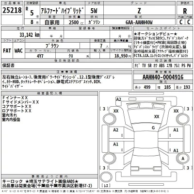 Toyota VELLFIRE  с аукциона в Японии