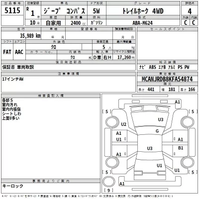 Chrysler JEEP COMPASS  с аукциона в Японии