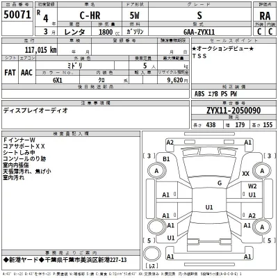 Toyota C-HR  с аукциона в Японии