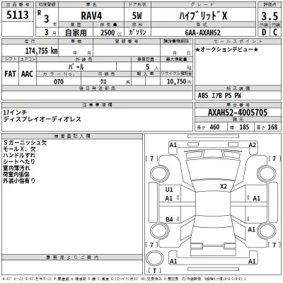 Toyota RAV4  с аукциона в Японии