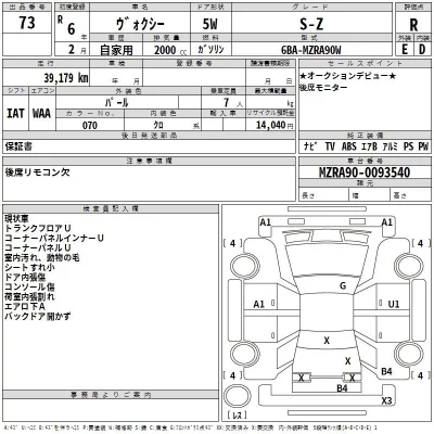 Toyota VOXY  с аукциона в Японии