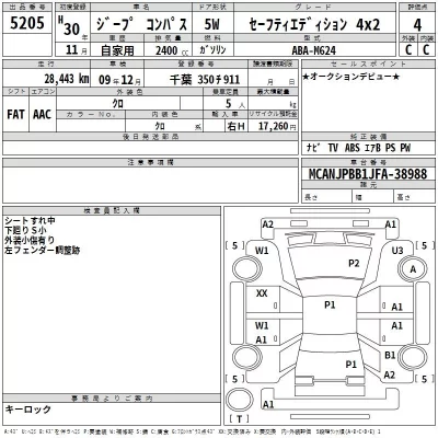 Chrysler JEEP COMPASS  с аукциона в Японии