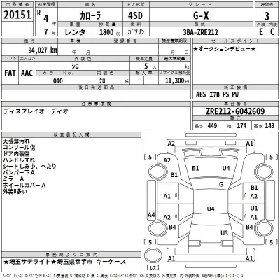 Toyota COROLLA  с аукциона в Японии