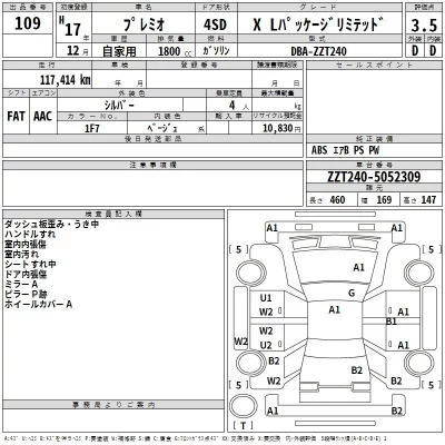 Toyota PREMIO  с аукциона в Японии