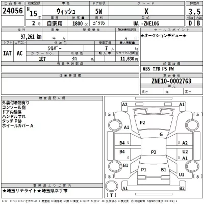 Toyota WISH  с аукциона в Японии
