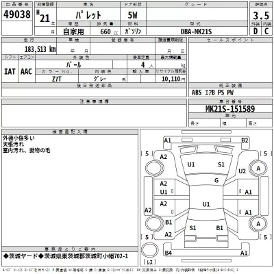 Suzuki PALETTE  с аукциона в Японии