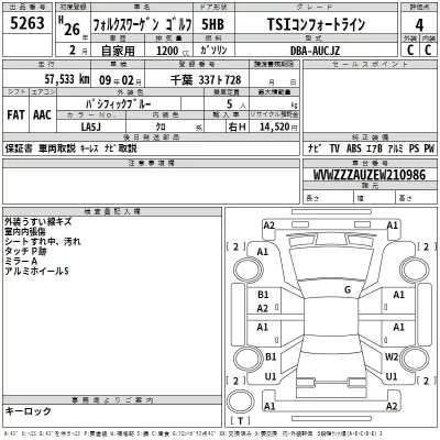 Volkswagen GOLF  с аукциона в Японии