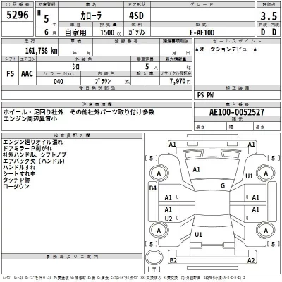 Toyota COROLLA  с аукциона в Японии