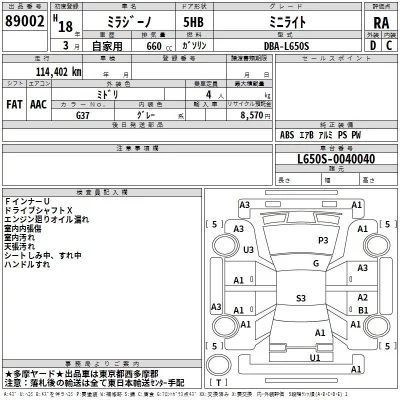 Daihatsu MIRA  с аукциона в Японии