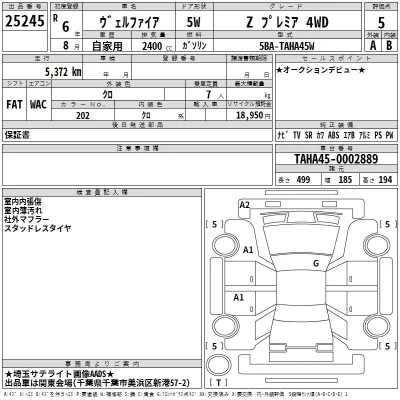 Toyota VELLFIRE  с аукциона в Японии