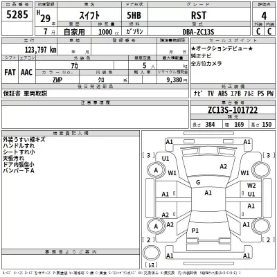 Suzuki SWIFT  с аукциона в Японии