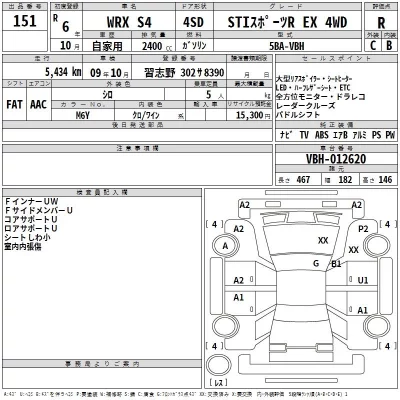 Subaru WRX  с аукциона в Японии