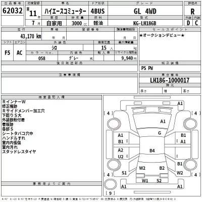 Toyota HIACE  с аукциона в Японии
