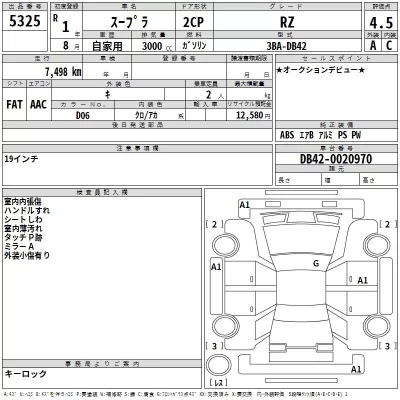 Toyota SUPRA  с аукциона в Японии