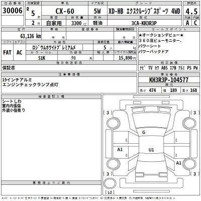Mazda CX-60  с аукциона в Японии