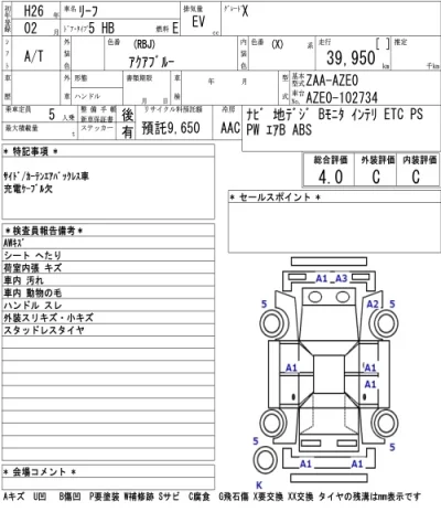 Nissan LEAF  с аукциона в Японии