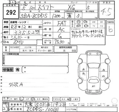 Suzuki SWIFT  с аукциона в Японии