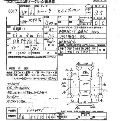 Toyota SIENTA  с аукциона в Японии