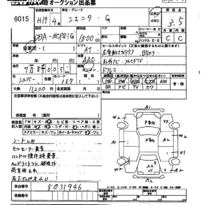 Toyota SIENTA  с аукциона в Японии