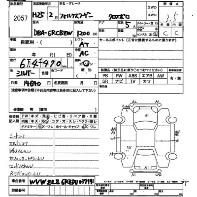 Volkswagen CROSS POLO  с аукциона в Японии