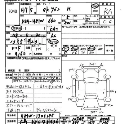 Mitsubishi EK WAGON  с аукциона в Японии