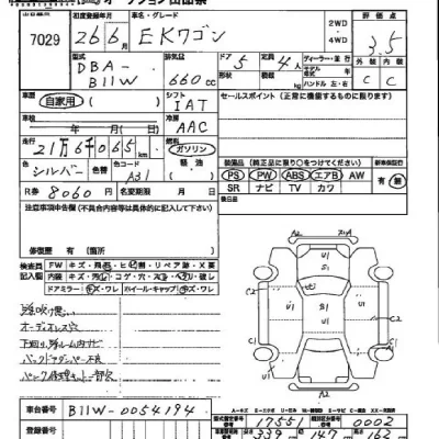 Mitsubishi EK WAGON  с аукциона в Японии