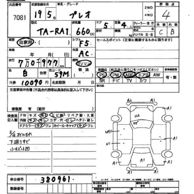 Subaru PLEO  с аукциона в Японии