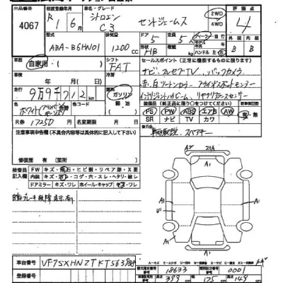 Citroen C3  с аукциона в Японии