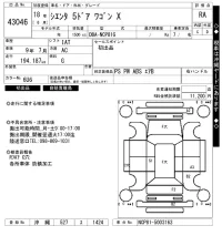 Toyota SIENTA лот № 43046 оценка RA  с аукциона в Японии 10