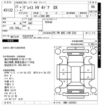 Honda GRACE лот № 43132 оценка RA  с аукциона в Японии 10