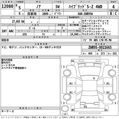 Toyota NOAH  с аукциона в Японии