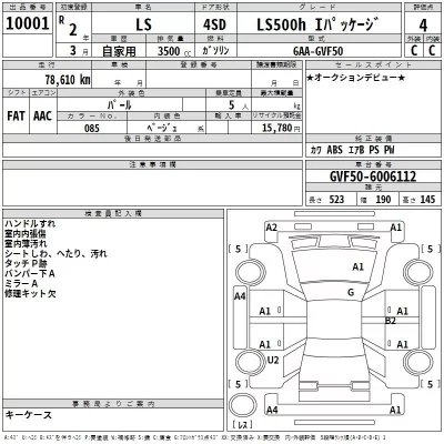 Lexus LS  с аукциона в Японии