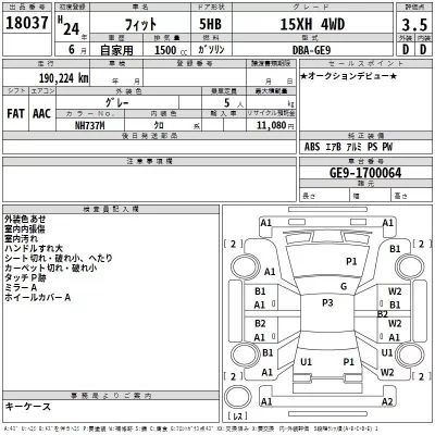 Honda FIT  с аукциона в Японии