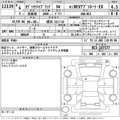 Honda ODYSSEY  с аукциона в Японии