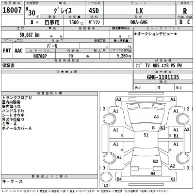 Honda GRACE  с аукциона в Японии