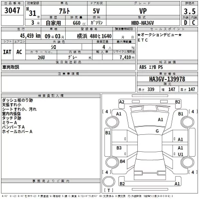 Suzuki ALTO VAN  с аукциона в Японии